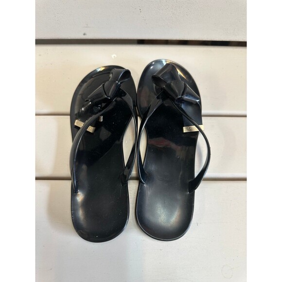 Ted Baker London Black Luzzi Bow T Bar Jelly Flip Flop Sandals EU37 US 6.5 - Picture 4 of 8